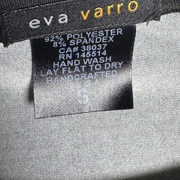 Eva Varro slinky jersey top black size small dolman sleeves bright print shirt - Picture 4 of 5
